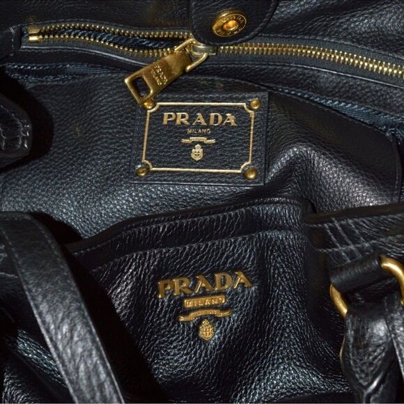 Prada Leather Vitello Daino Handbag Black GHW - Picture 8 of 11
